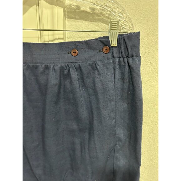 Vintage Lady 12 West Blue 2 Piece Shirt Skirt Set Blue Plus Size Retro Classic - Picture 11 of 16